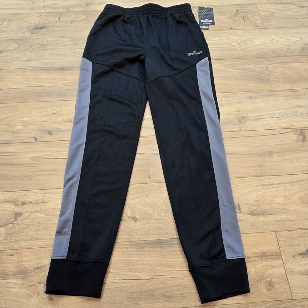NWT Spalding‎ Boys Black Performance Joggers Size Medium (10/12)